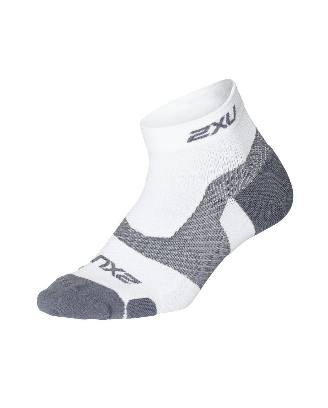 2XU South Africa - Vectr Light Cush 1/4 Crew Sock - White/Grey