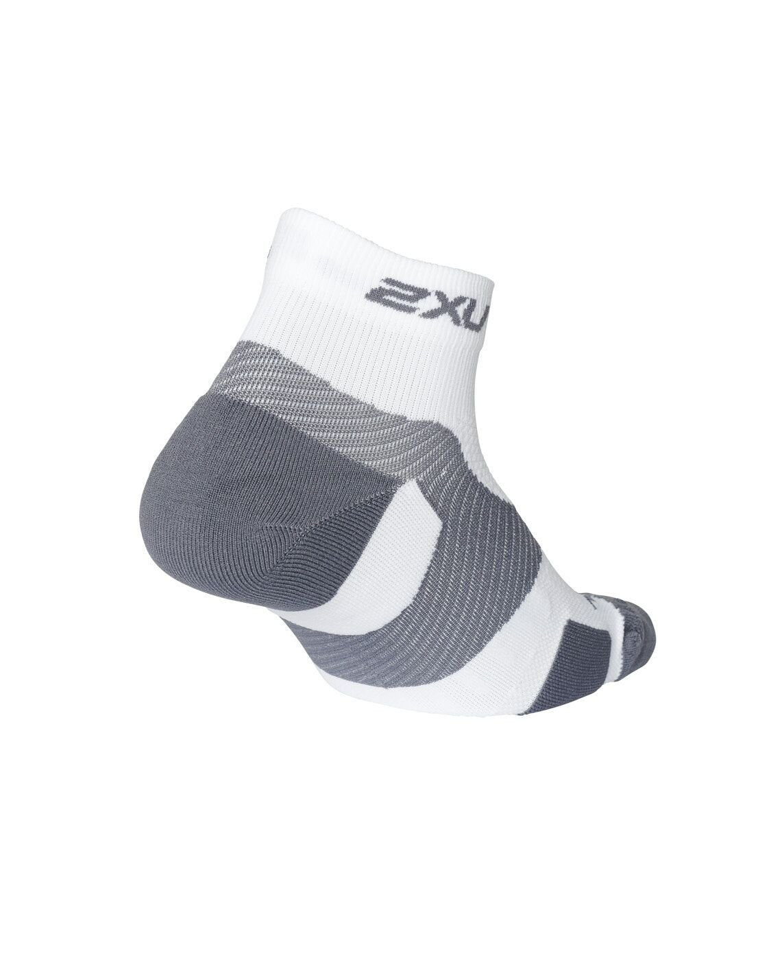 2XU South Africa - Vectr Light Cush 1/4 Crew Sock - White/Grey