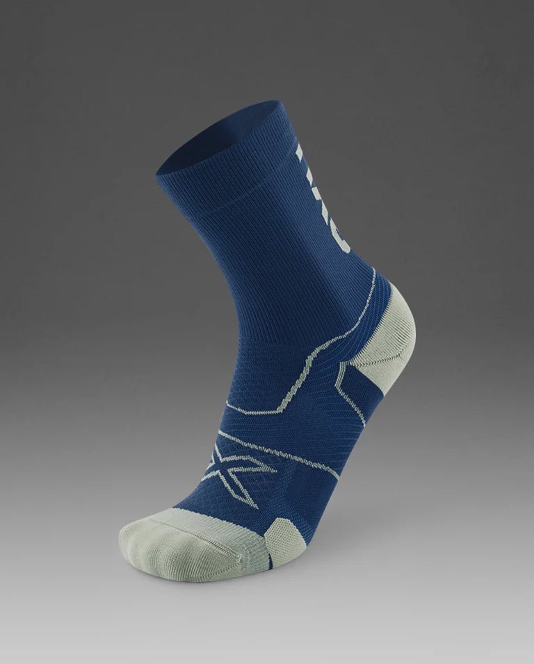 2XU South Africa - Vectr Cushion Crew Socks - Indigo/Dark Sage