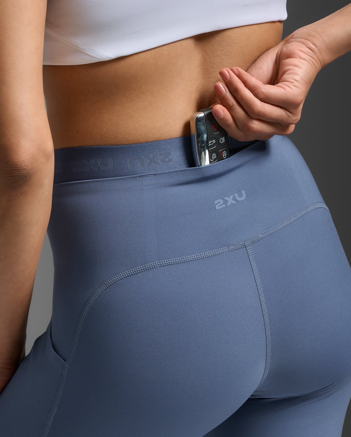 2XU South Africa - Women's Form Stash Hi - Rise Compression Tights - Indigo/Indigo