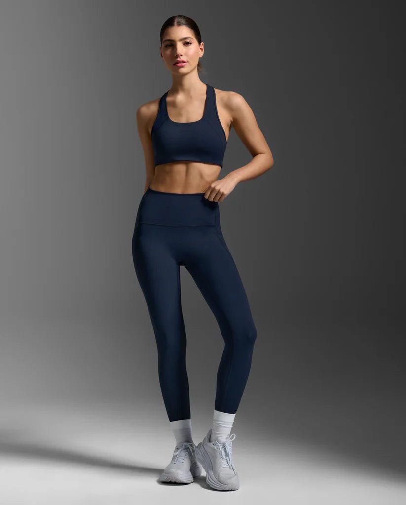 2XU South Africa - Women's Form Stash Hi - Rise Compression Tights - MIDNIGHT/MIDNIGHT