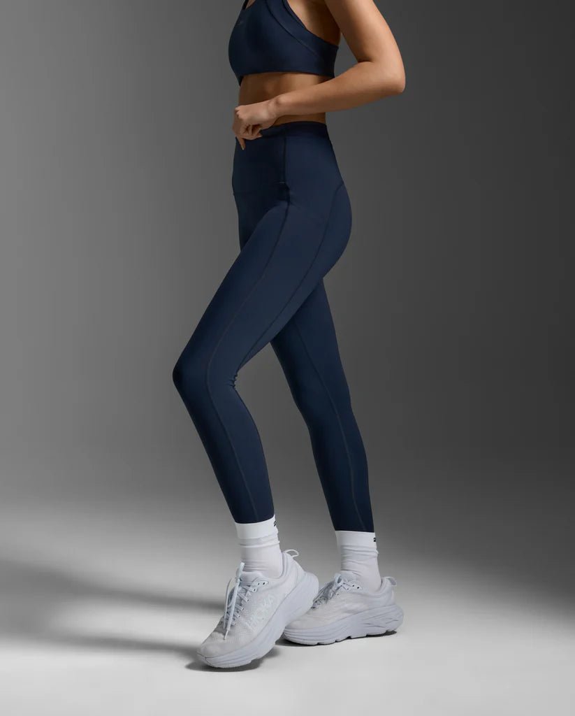 2XU South Africa - Women's Form Stash Hi - Rise Compression Tights - MIDNIGHT/MIDNIGHT