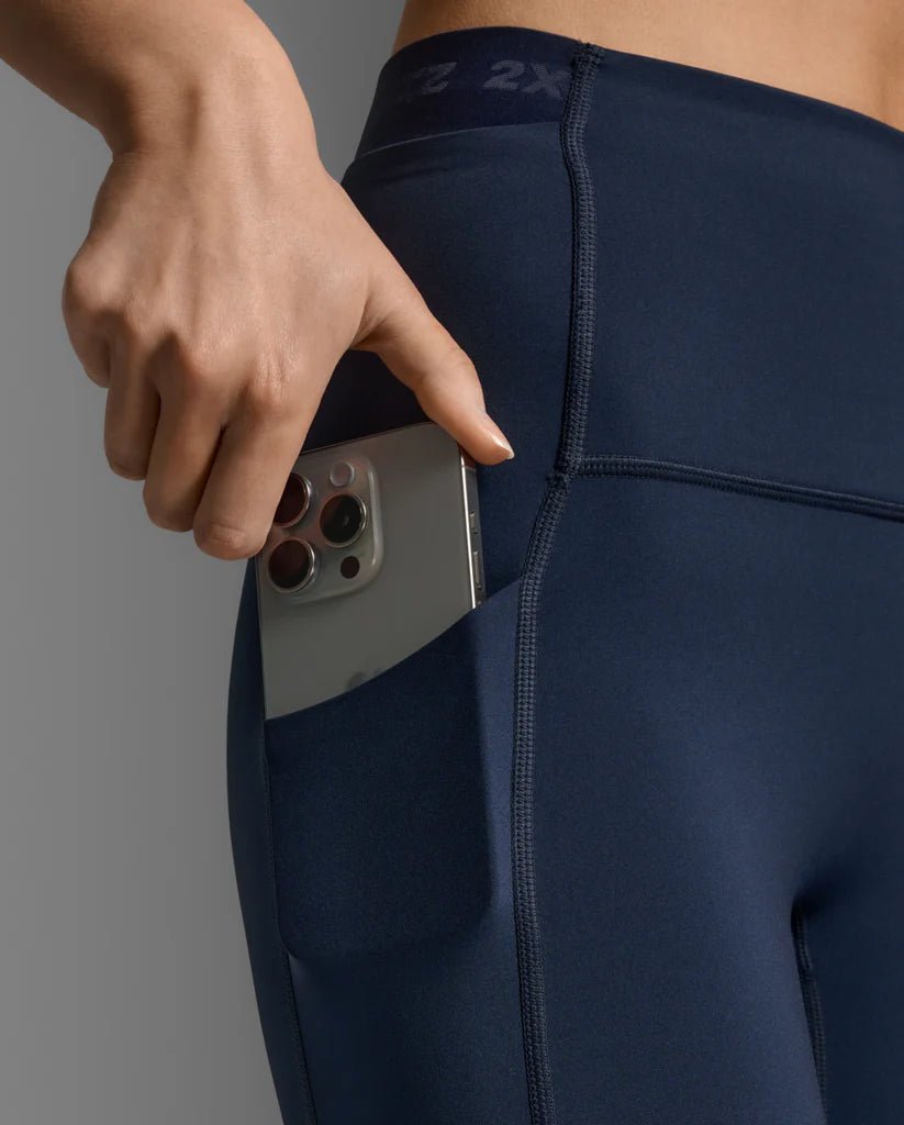 2XU South Africa - Women's Form Stash Hi - Rise Compression Tights - MIDNIGHT/MIDNIGHT
