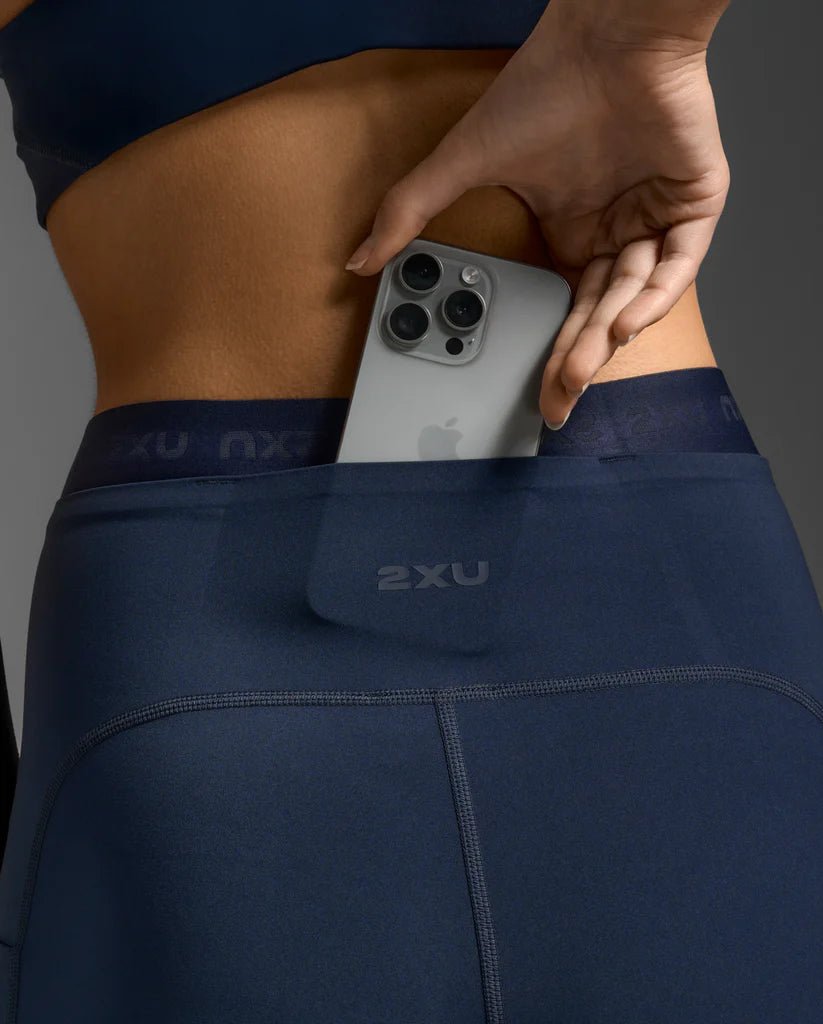 2XU South Africa - Women's Form Stash Hi - Rise Compression Tights - MIDNIGHT/MIDNIGHT