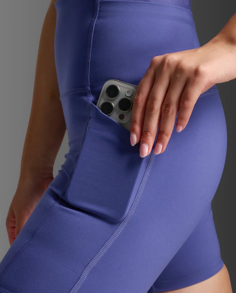 2XU South Africa - Women's Form Stash Hi - Rise Bike Shorts - Future Dusk/Future Dusk