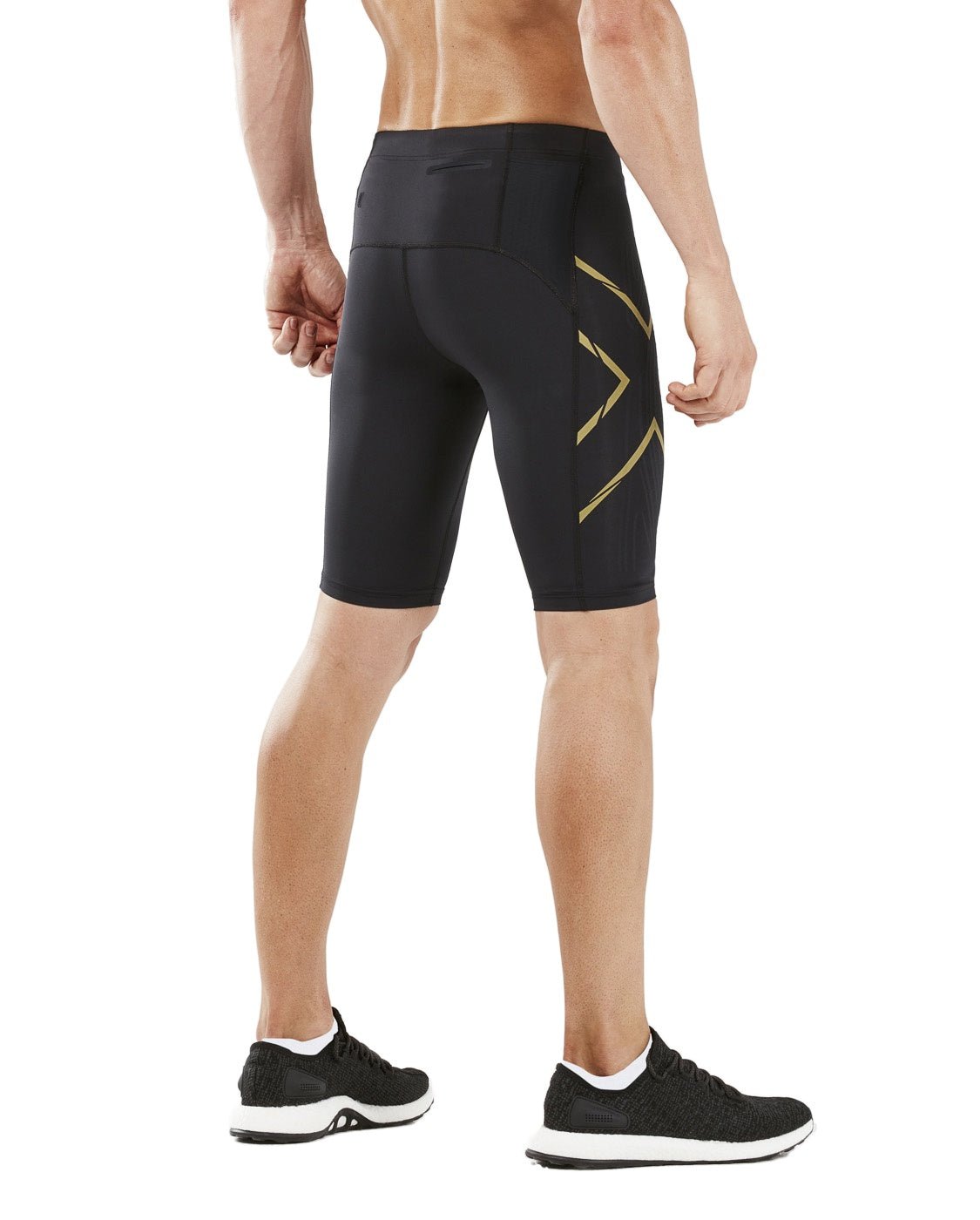 2XU South Africa - Men's Light Speed Compression Shorts - Black / Gold Reflective - Black/Gold Reflective