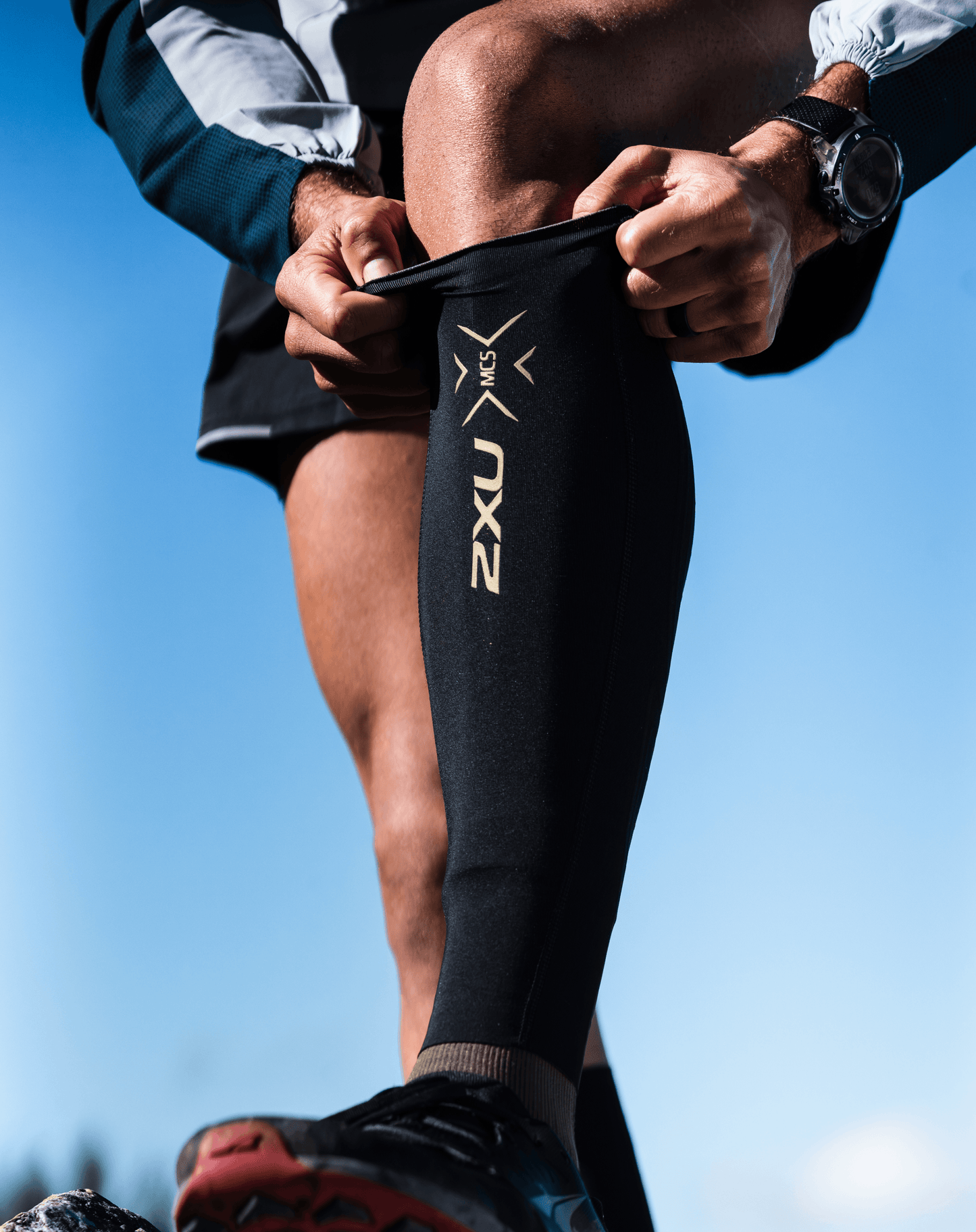 2XU South Africa - Light Speed Compression Calf Guards - Black/Gold