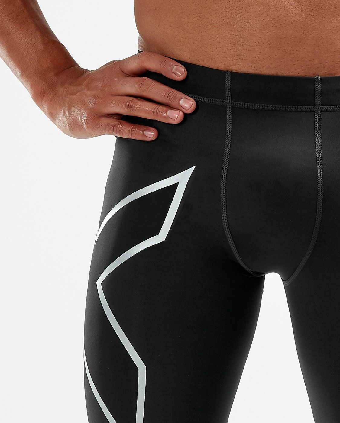 2XU South Africa - Men's Core Compression Tights - Black/Silver