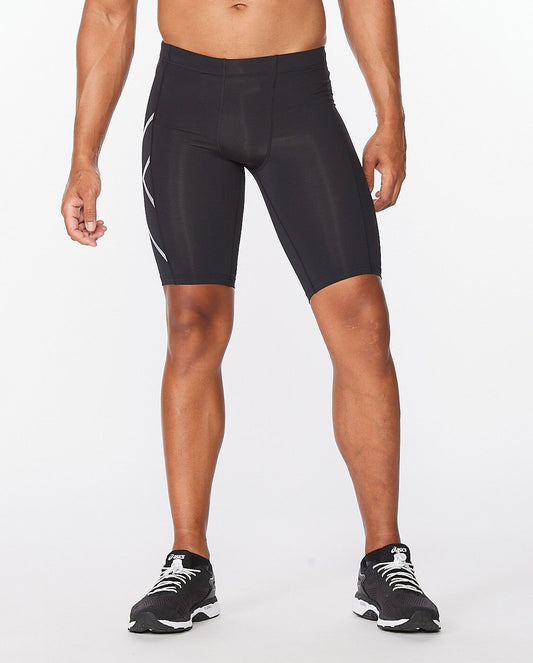 2XU South Africa - Men's Core Compression Shorts - Black - Black/Silver