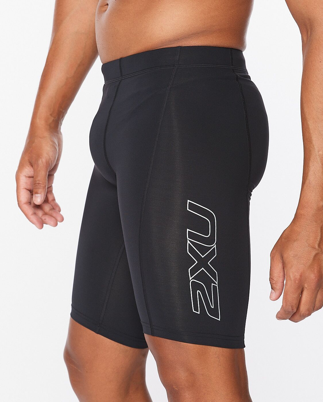 2XU South Africa - Men's Core Compression Shorts - Black - Black/Silver