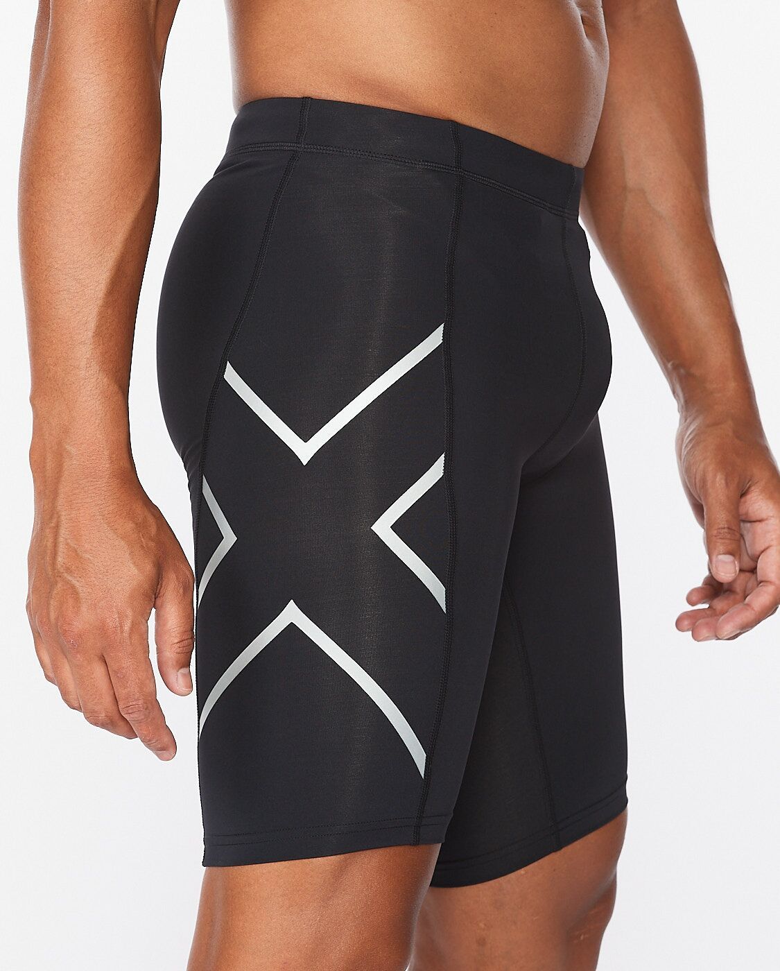 2XU South Africa - Men's Core Compression Shorts - Black - Black/Silver