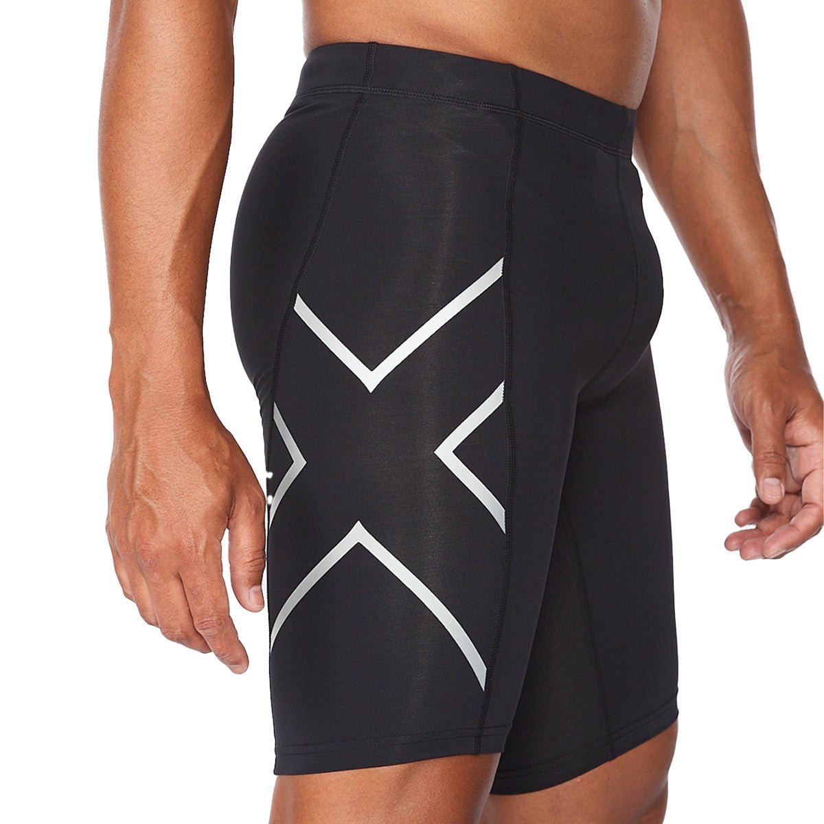 2XU South Africa - Men's Core Compression Shorts - Black - Black/Silver