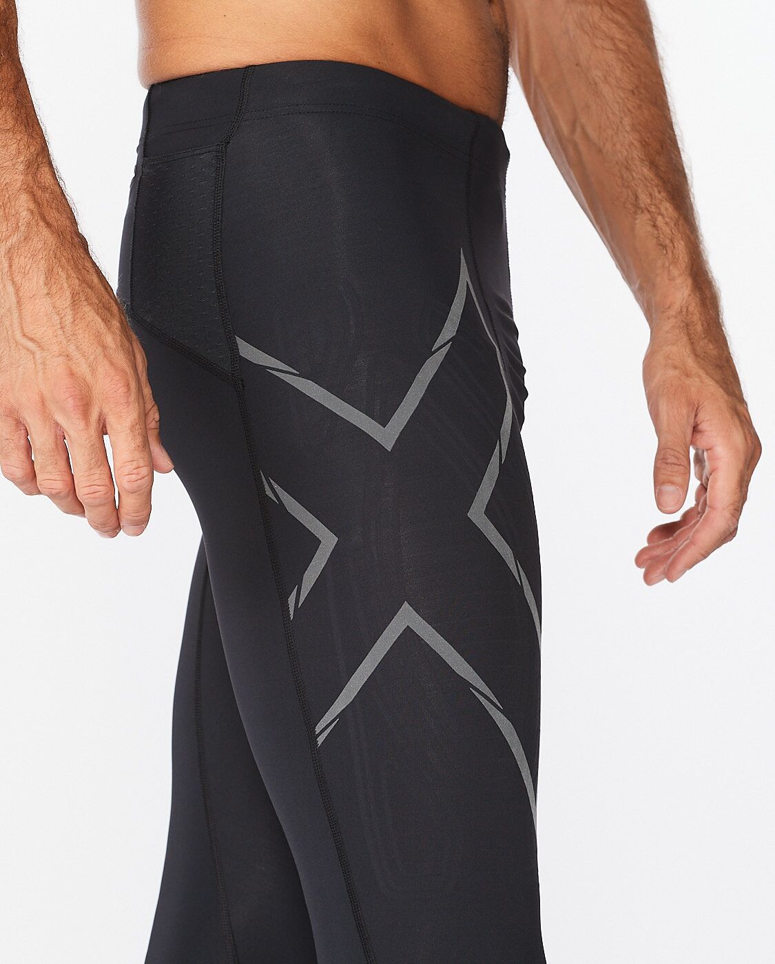 2XU South Africa - Men's Light Speed Compression Tights - Black/Black Reflective