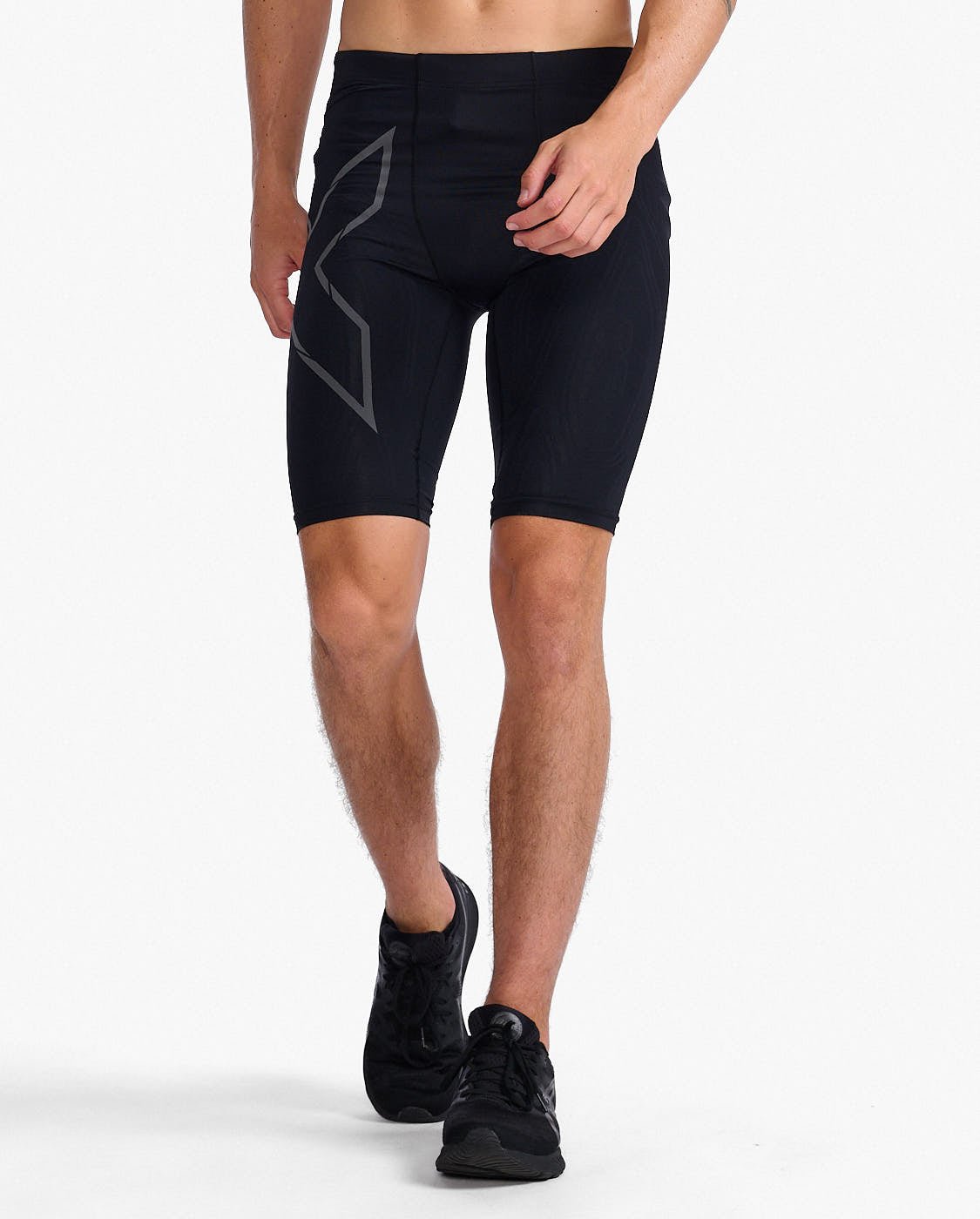 2XU South Africa - Men's Light Speed Compression Shorts - Black/Black Reflective