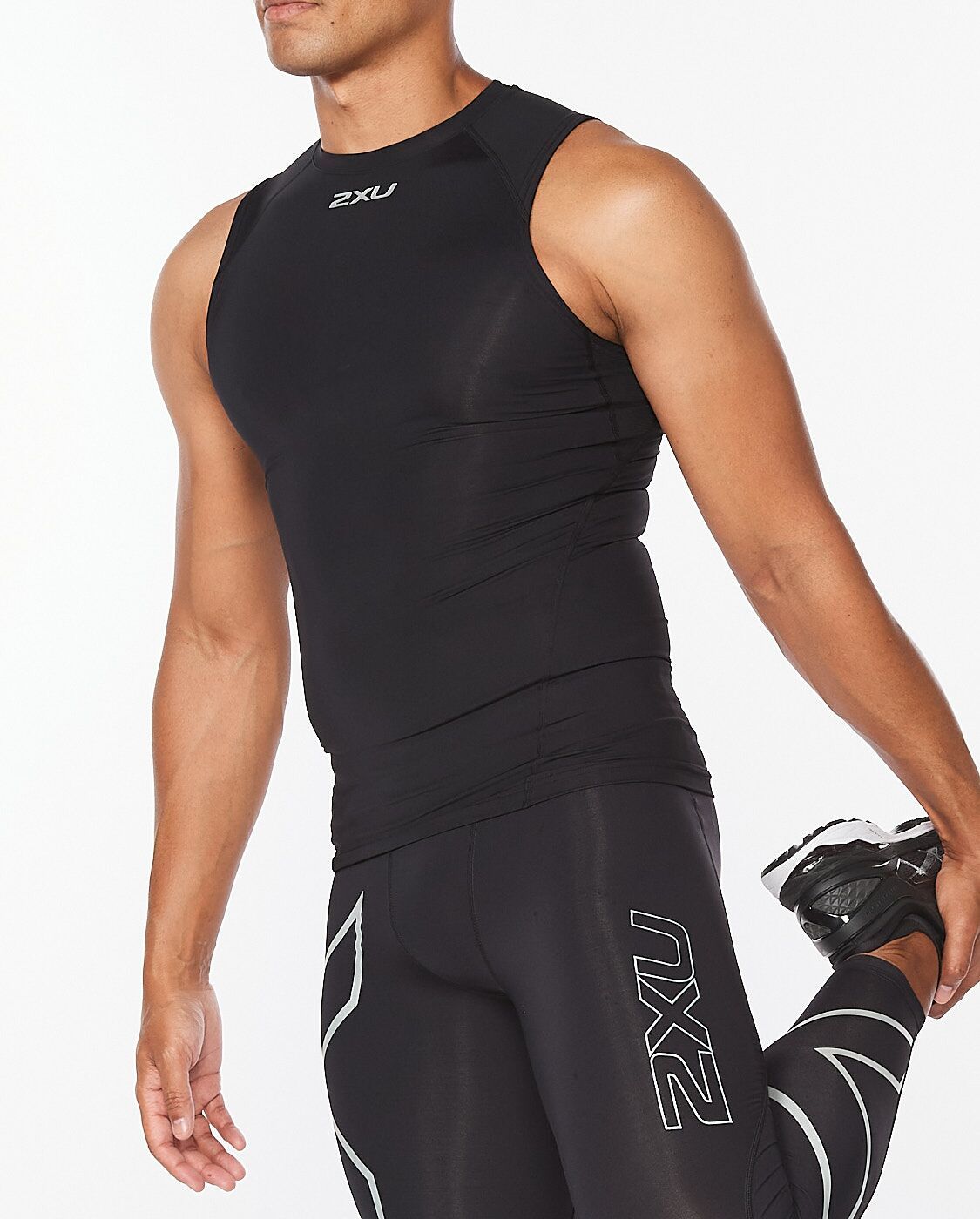 2XU South Africa - Men's Core Compression Sleeveless - Black/Silver