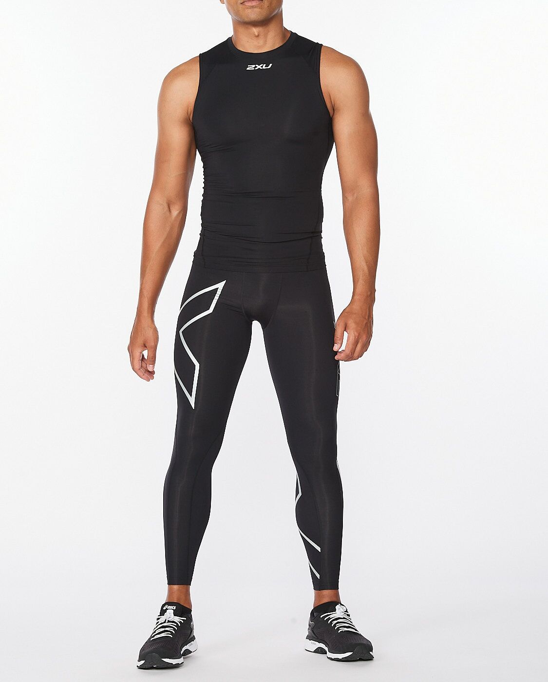 2XU South Africa - Men's Core Compression Sleeveless - Black/Silver