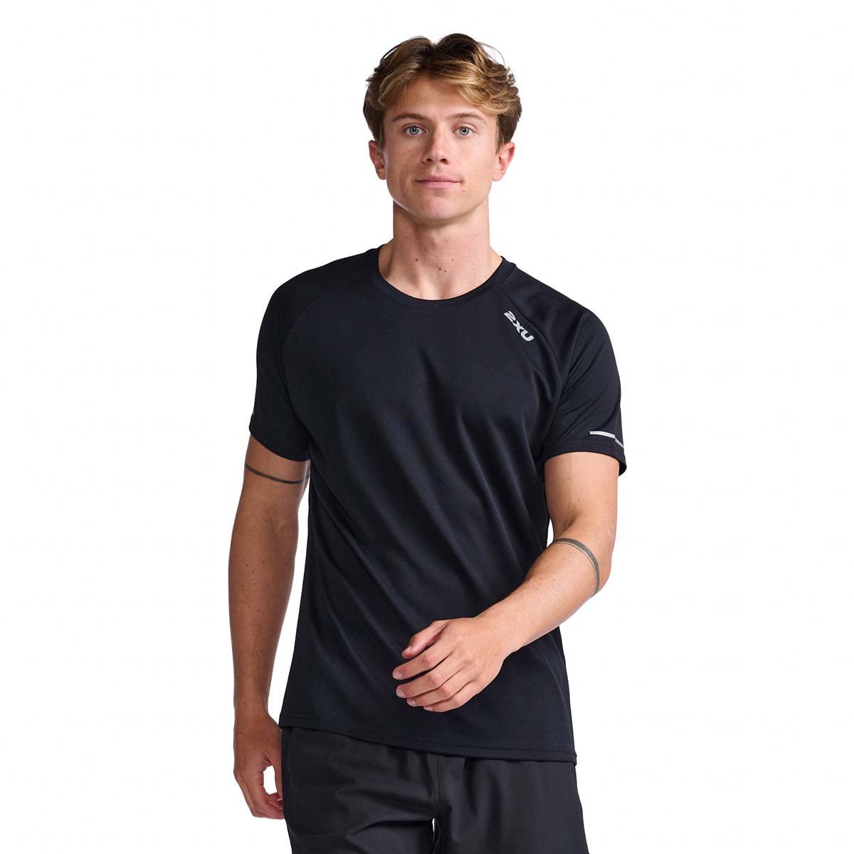 2XU South Africa - Men's Aero Tee - Black - Black/Silver Reflective