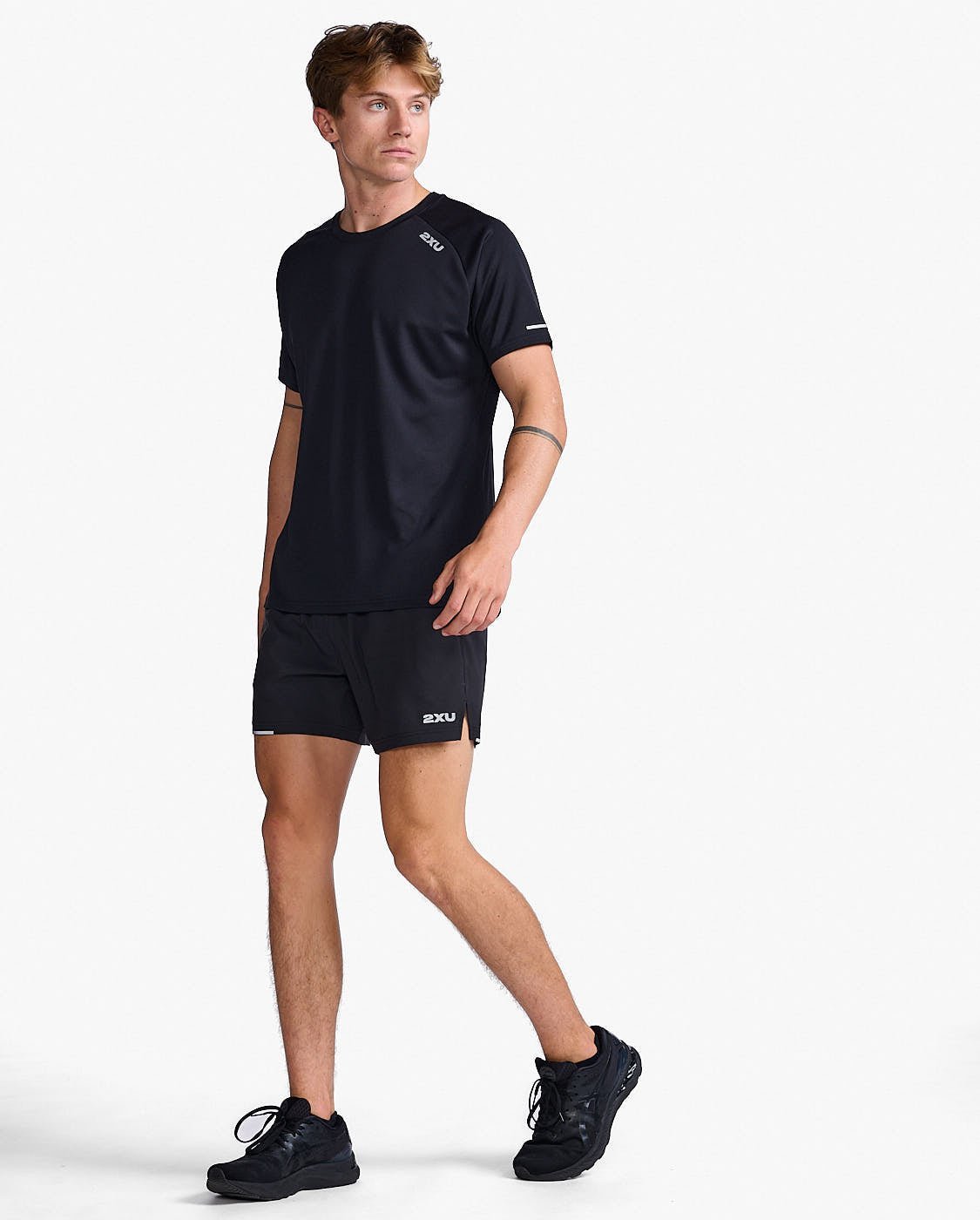 2XU South Africa - Men's Aero Tee - Black - Black/Silver Reflective