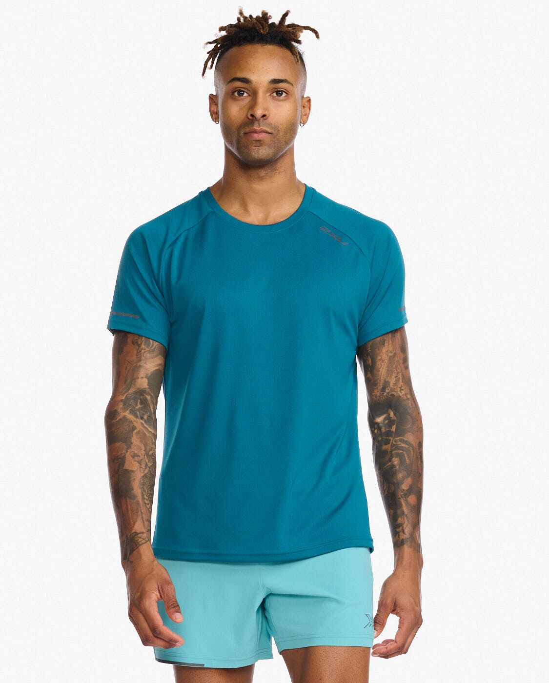 2XU South Africa - Men's Aero Tee - Oceanside/Black Reflective