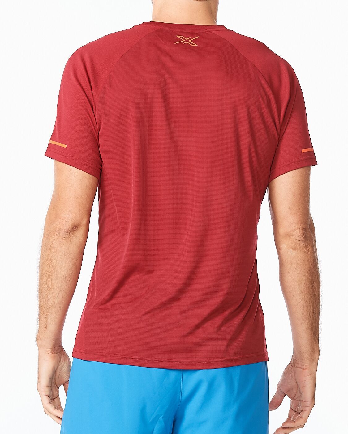 2XU South Africa - Men's Aero Tee - Rhubarb/Fiesta Reflective