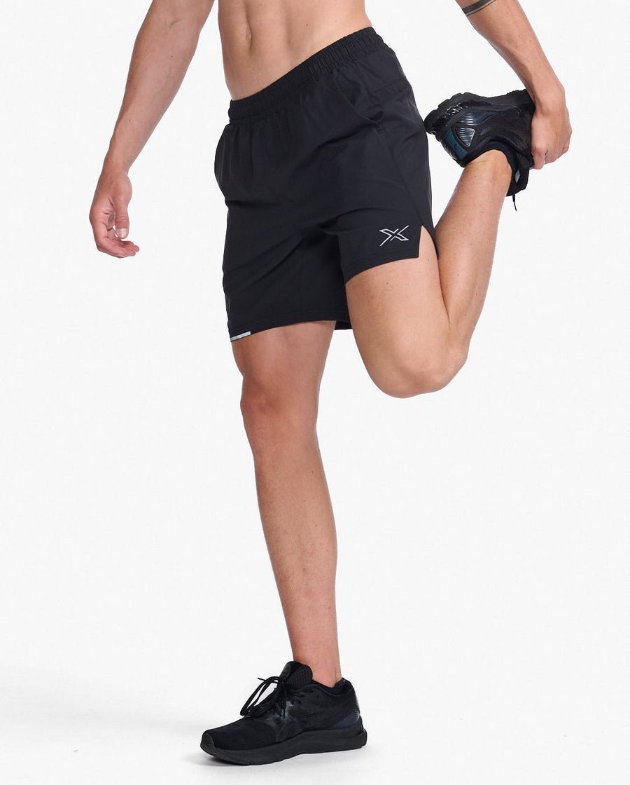 2XU South Africa - Mens Aero 7 Inch Shorts - BLK/SRF