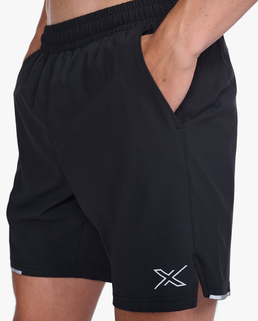 2XU South Africa - Mens Aero 7 Inch Shorts - BLK/SRF