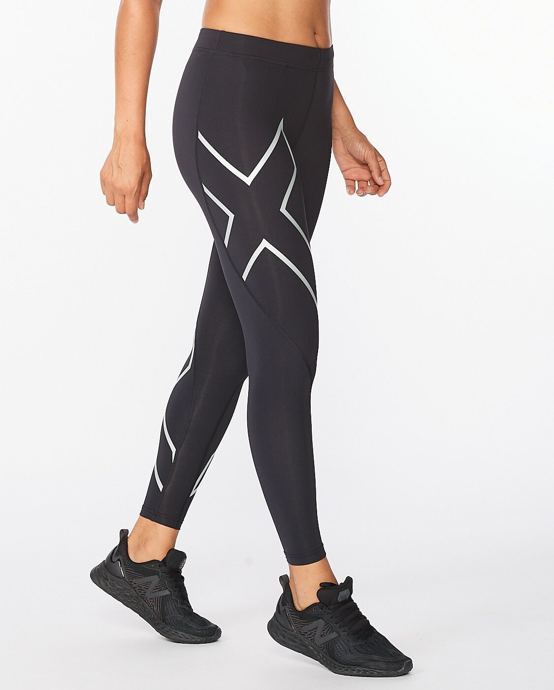 2XU South Africa - Women's Core Compression Tights - Black/Silver