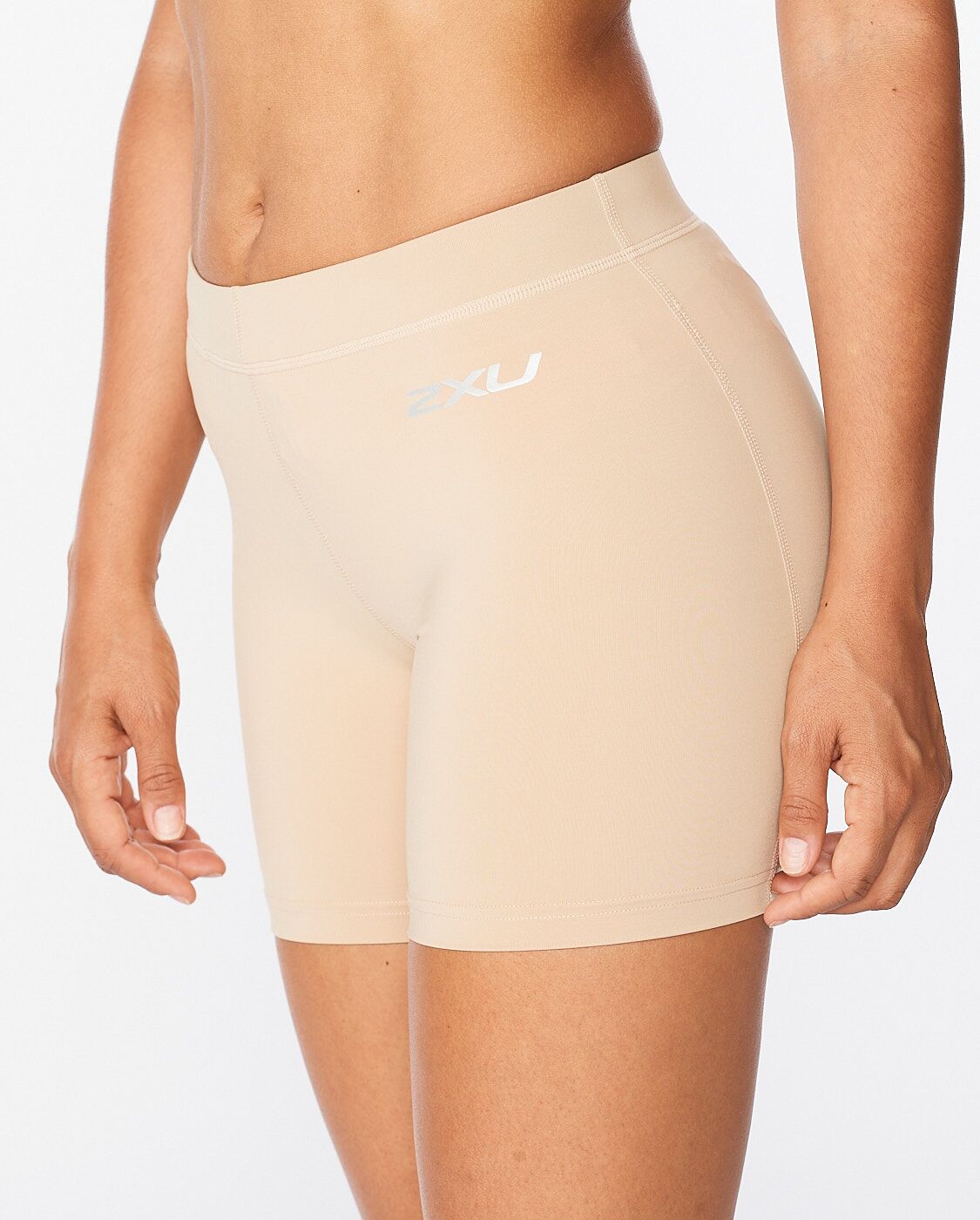 2XU South Africa - Womens Core Compression 5 Inch Game Day Shorts - Beige/Silver