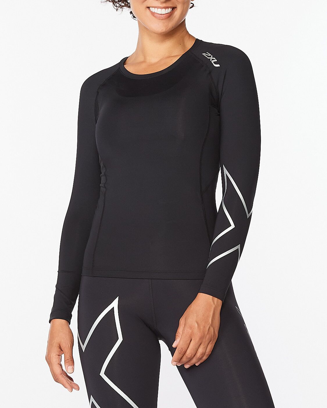 2XU South Africa - Women's Core Compression Long Sleeve - Black/Silver
