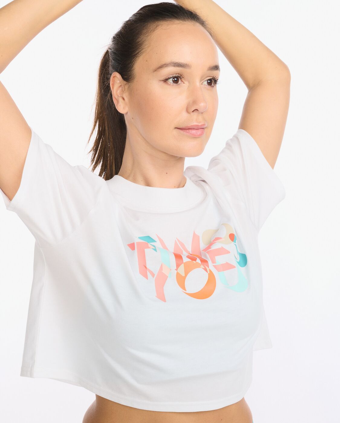 2XU South Africa - Womens Form Crop Tee - White - White/Two Times You