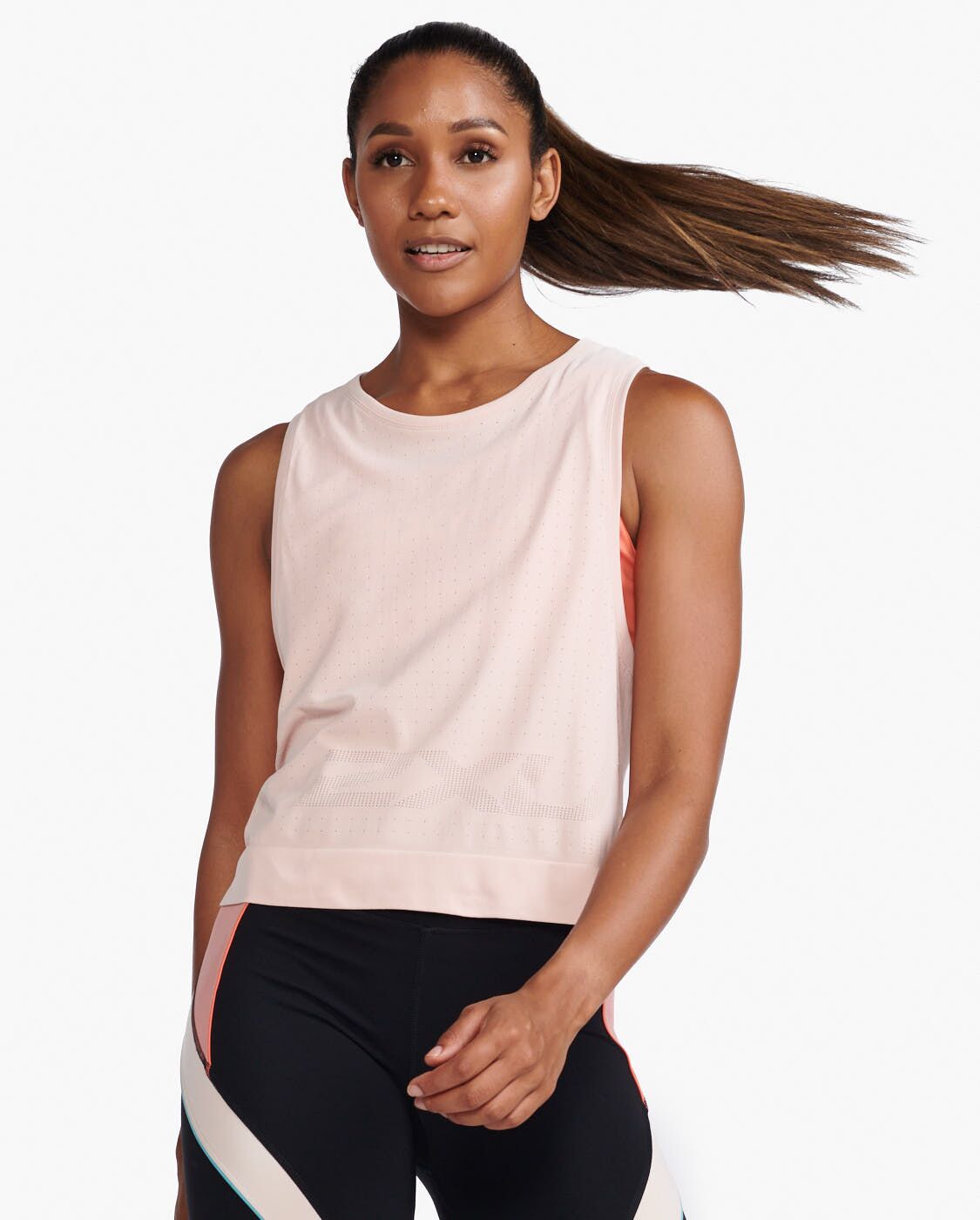 2XU South Africa - Womens Motion Tech Tank - Peach Whip/Peach Whip