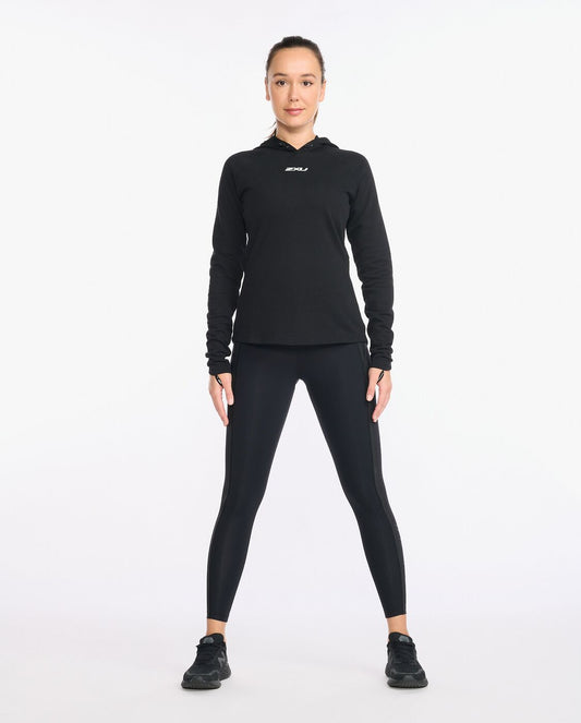 2XU South Africa - Womens Motion Hoodie - Black/White