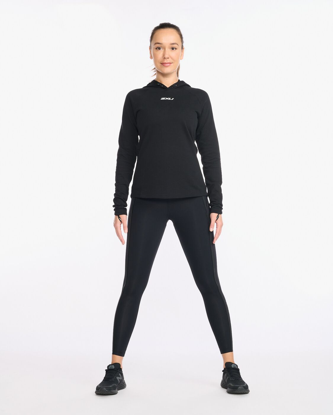 2XU South Africa - Womens Motion Hoodie - Black/White