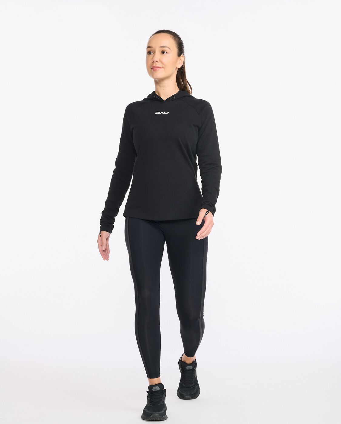 2XU South Africa - Womens Motion Hoodie - Black/White