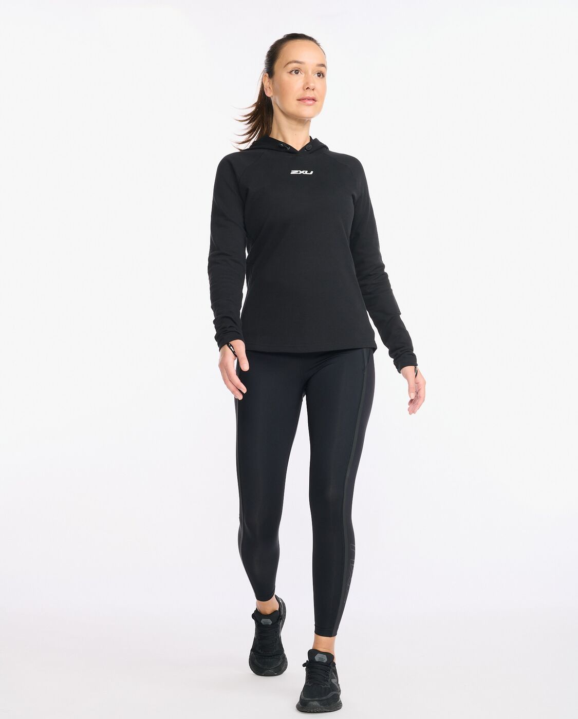 2XU South Africa - Womens Motion Hoodie - Black/White