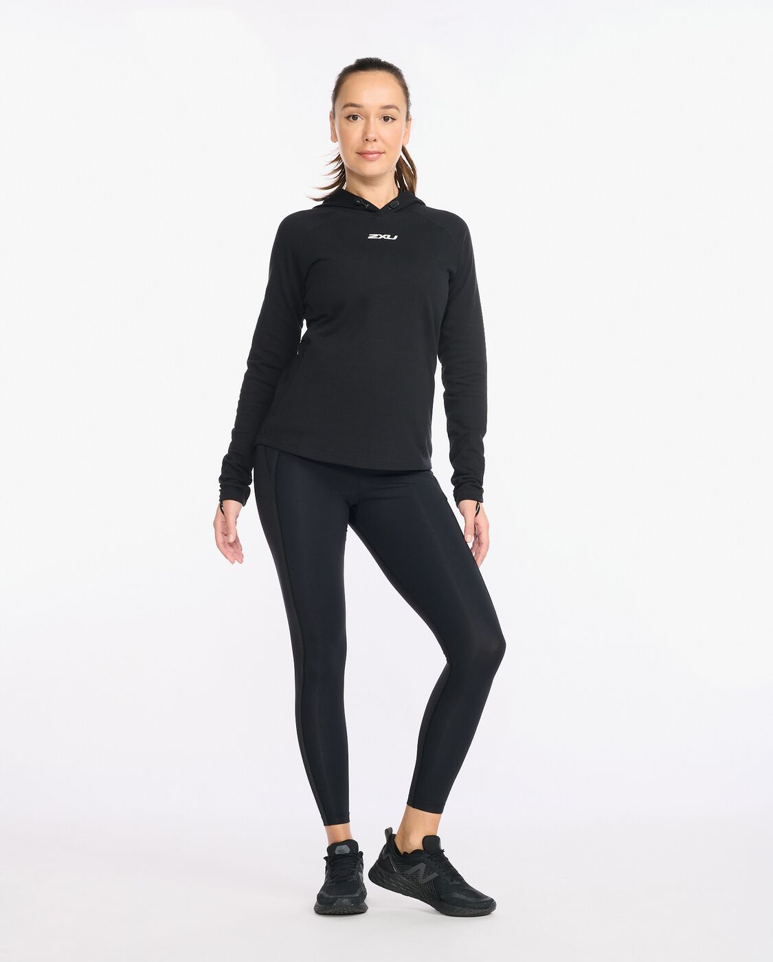 2XU South Africa - Womens Motion Hoodie - Black/White