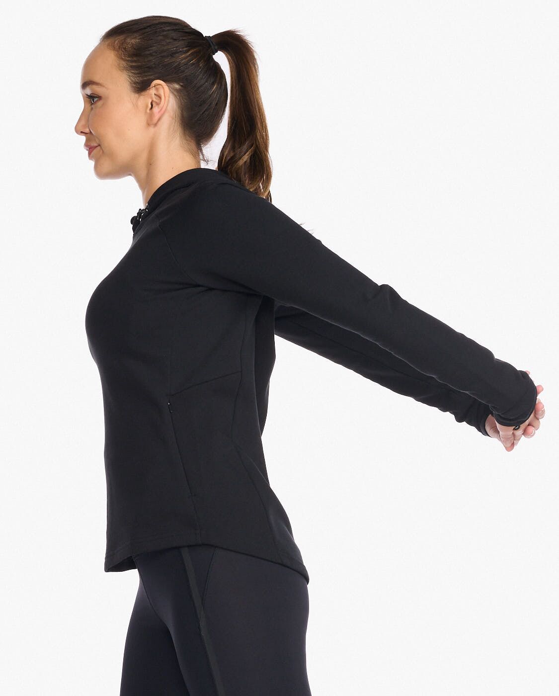 2XU South Africa - Womens Motion Hoodie - Black/White