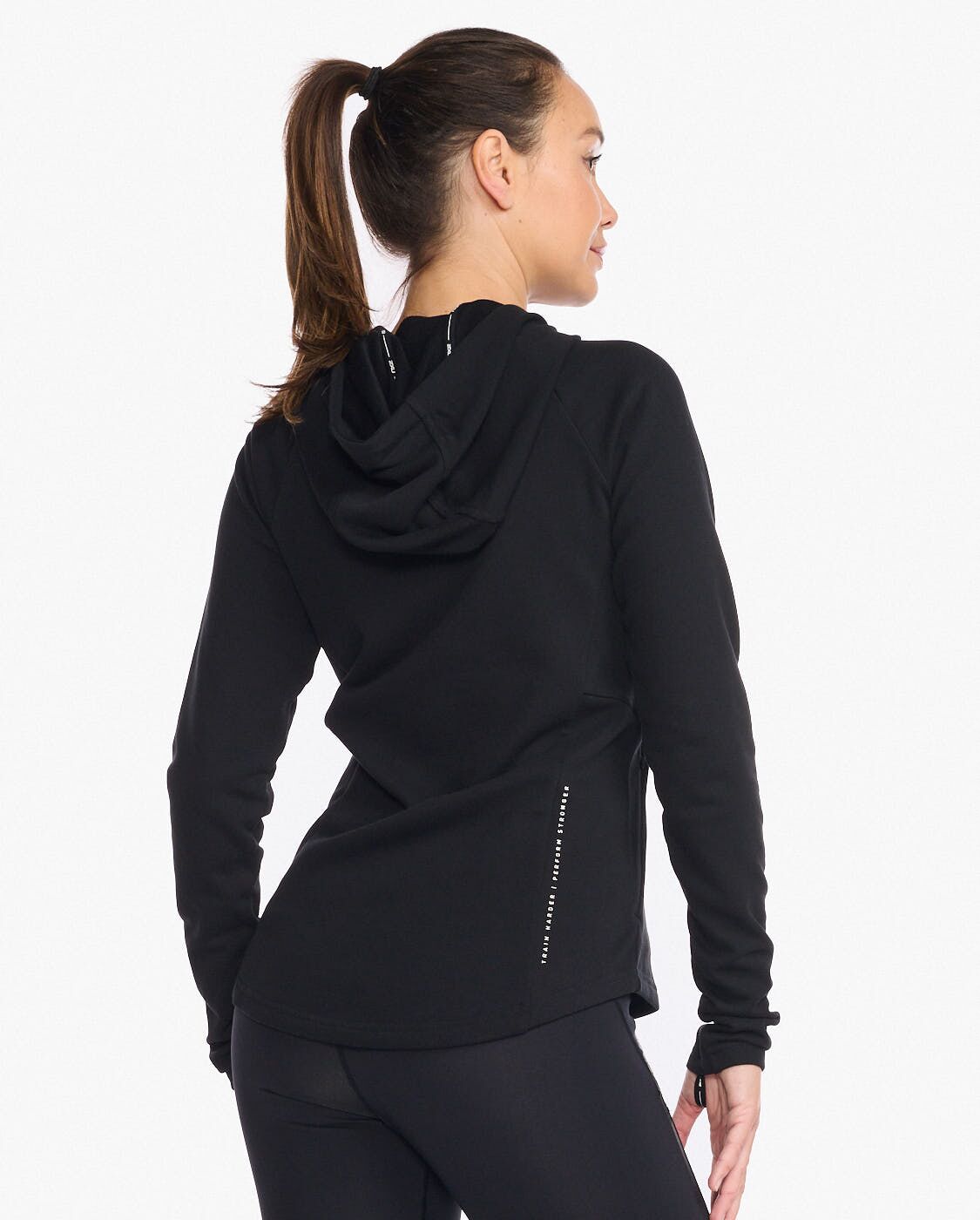 2XU South Africa - Womens Motion Hoodie - Black/White