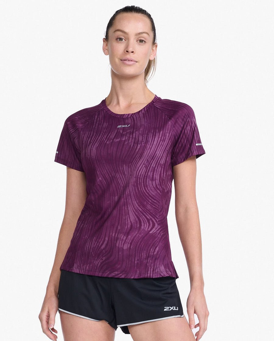 2XU South Africa - Womens Light Speed Tee - Wavy Daze - Wavy Daze/Silver Reflective