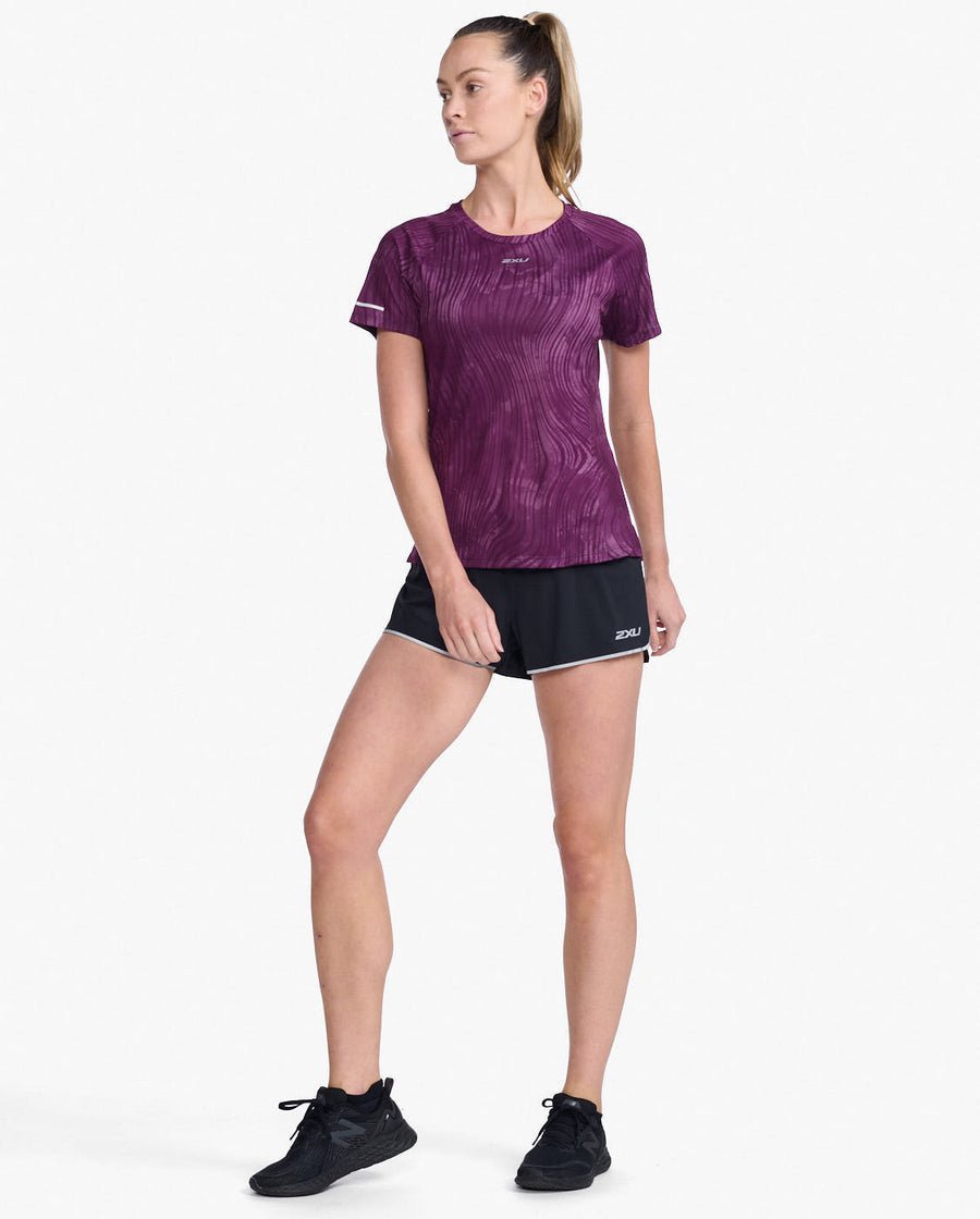 2XU South Africa - Womens Light Speed Tee - Wavy Daze - Wavy Daze/Silver Reflective