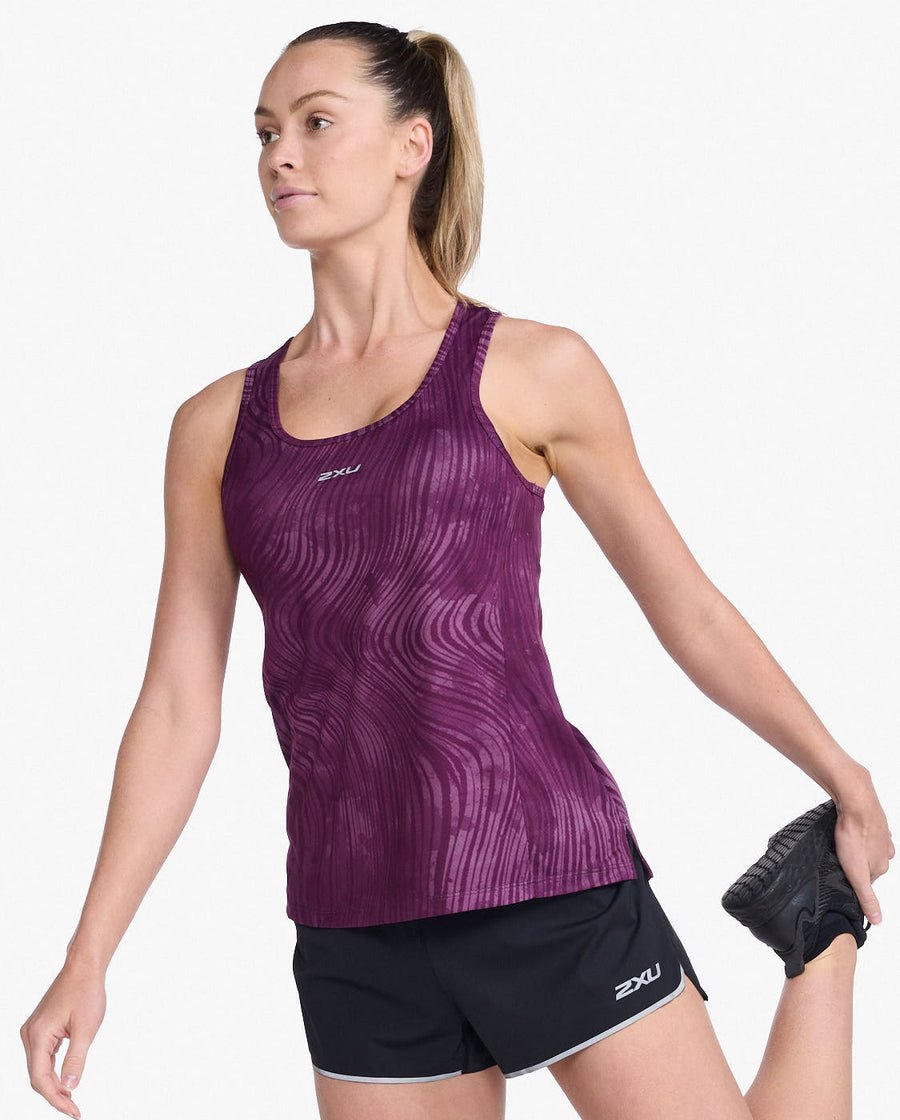 2XU South Africa - Women's Light Speed Running Vest - Wavy Daze/Silver Reflective