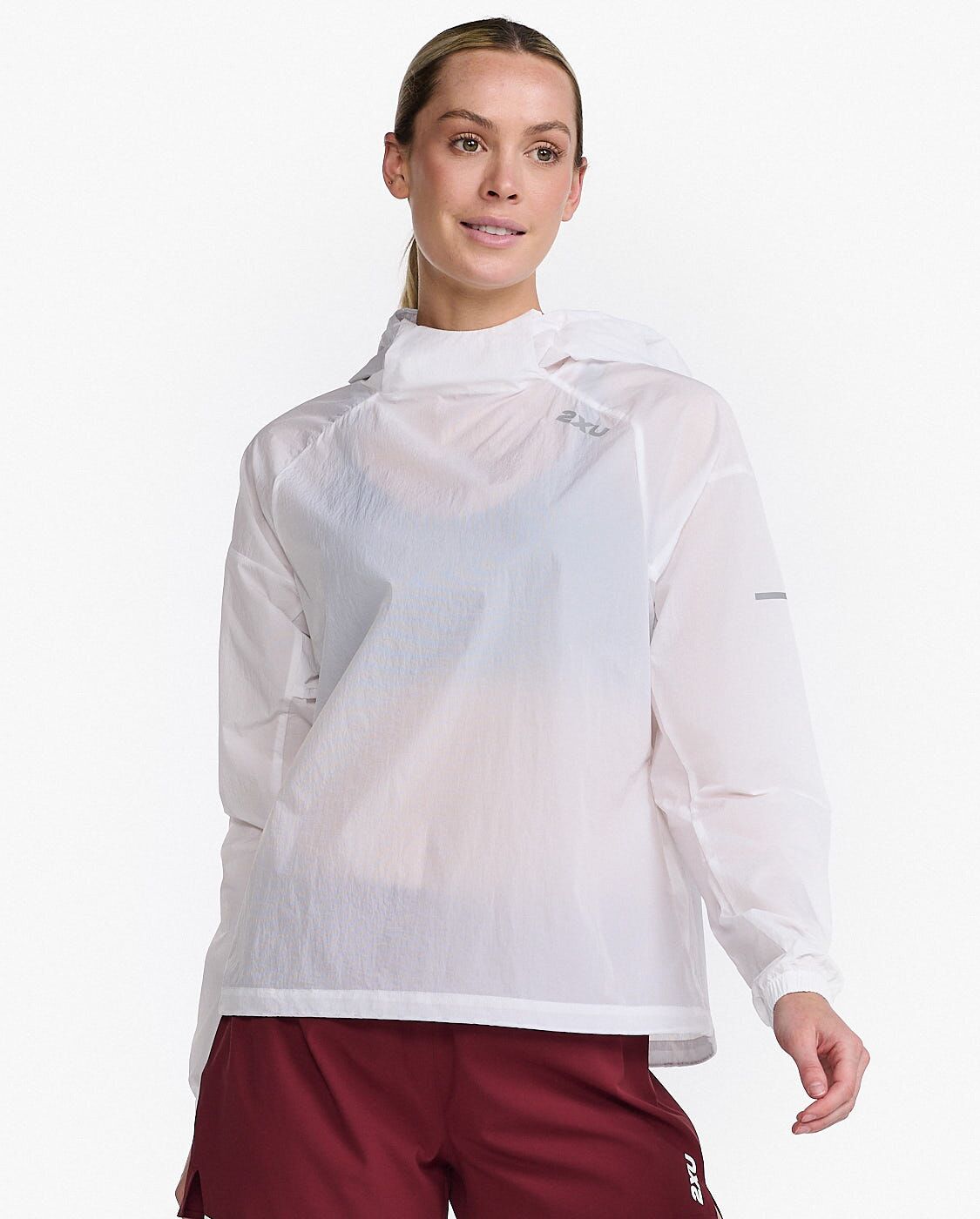 2XU South Africa - Womens Aero Anorak - WHT/SRF