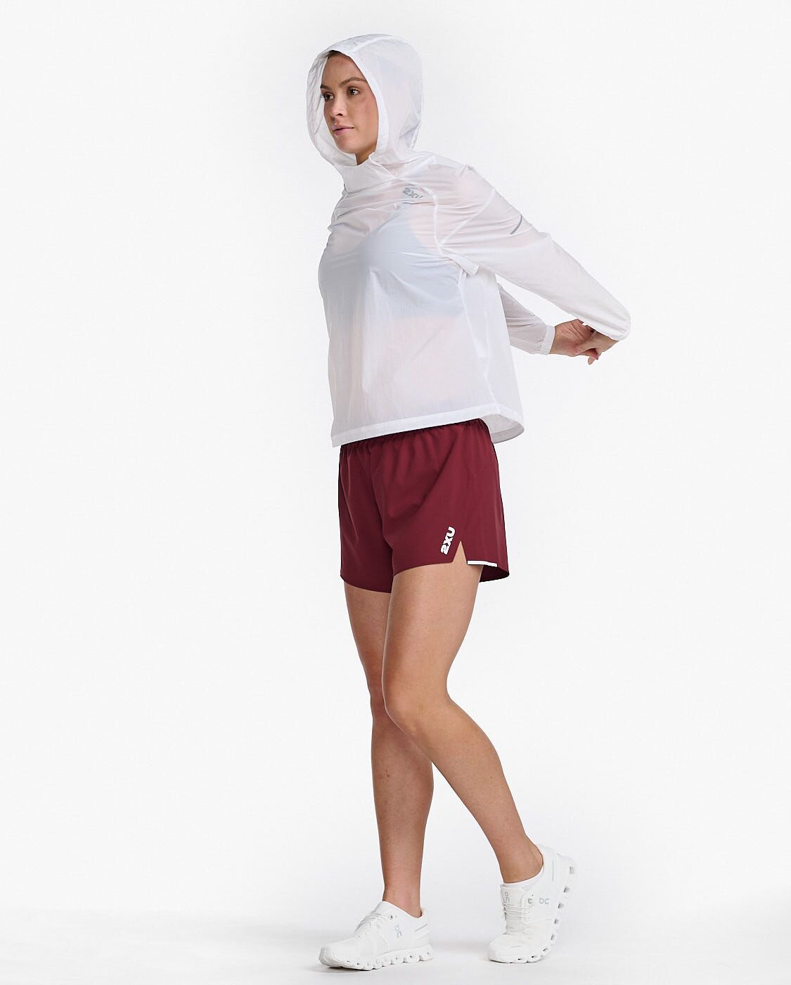 2XU South Africa - Womens Aero Anorak - WHT/SRF