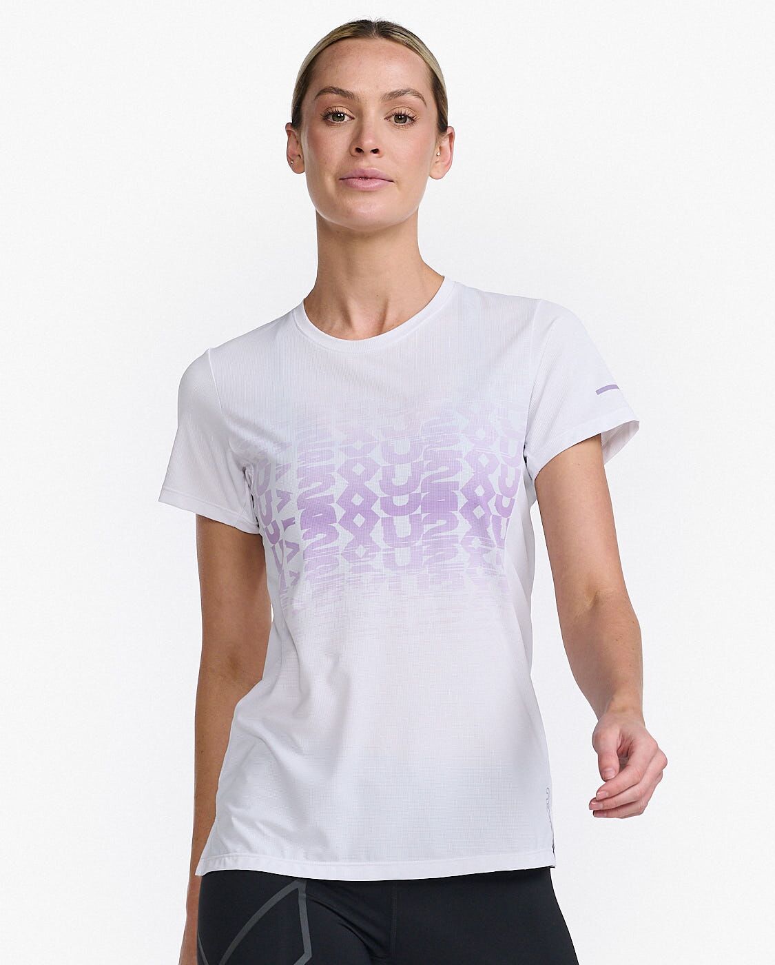 2XU South Africa - Womens Light Speed Tee - WHT/LVF