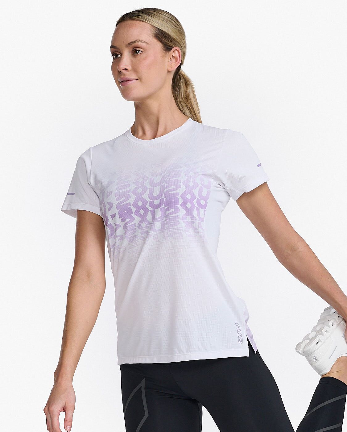 2XU South Africa - Womens Light Speed Tee - WHT/LVF