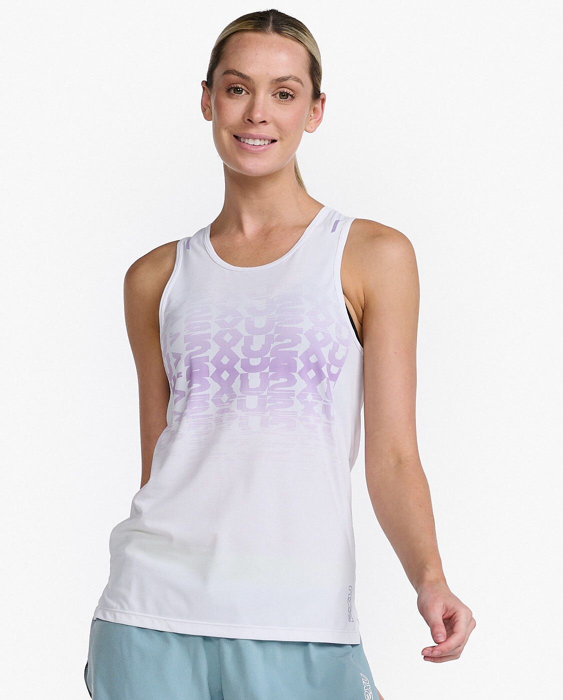 2XU South Africa - Womens Light Speed Singlet - WHT/LVF