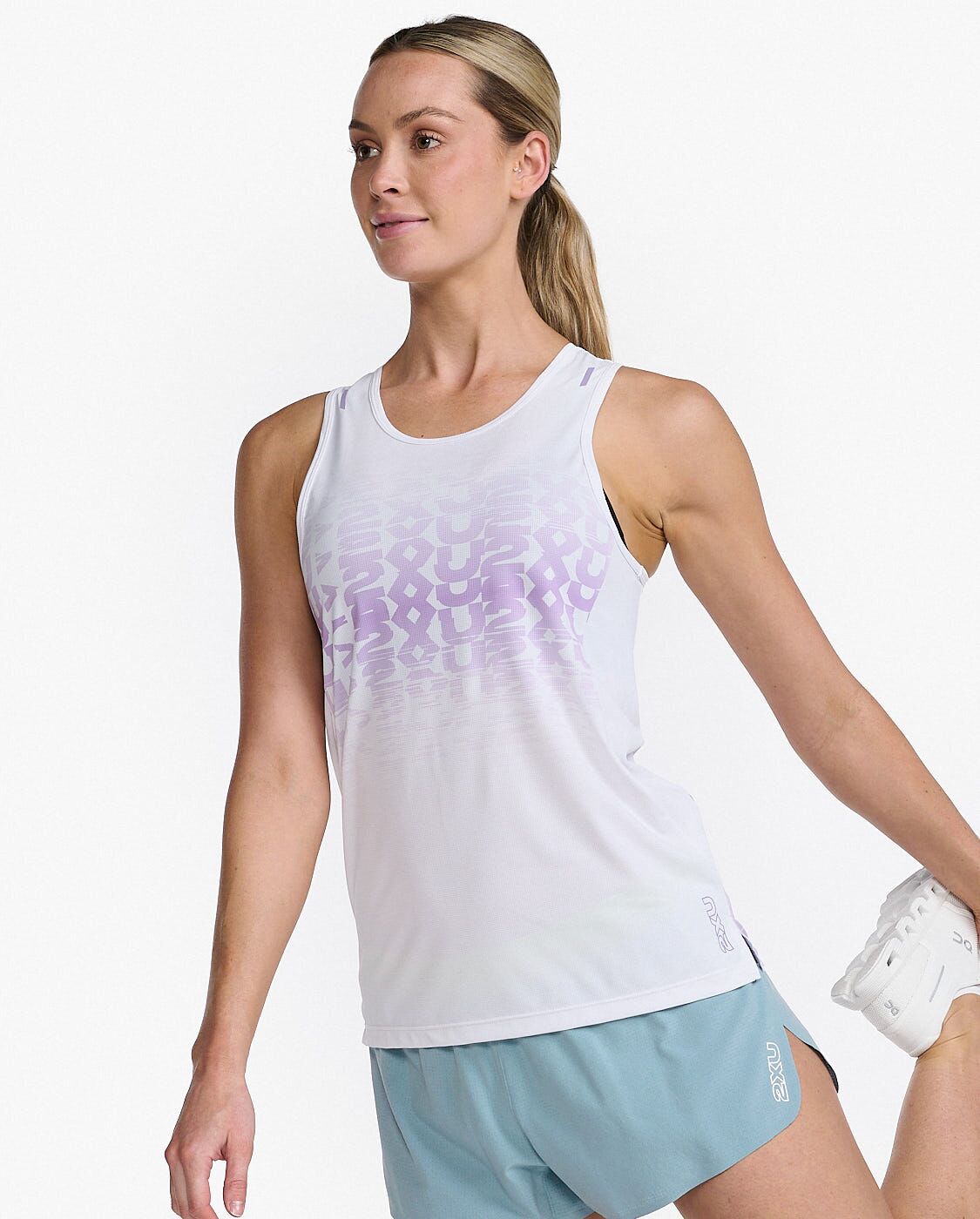 2XU South Africa - Womens Light Speed Singlet - WHT/LVF