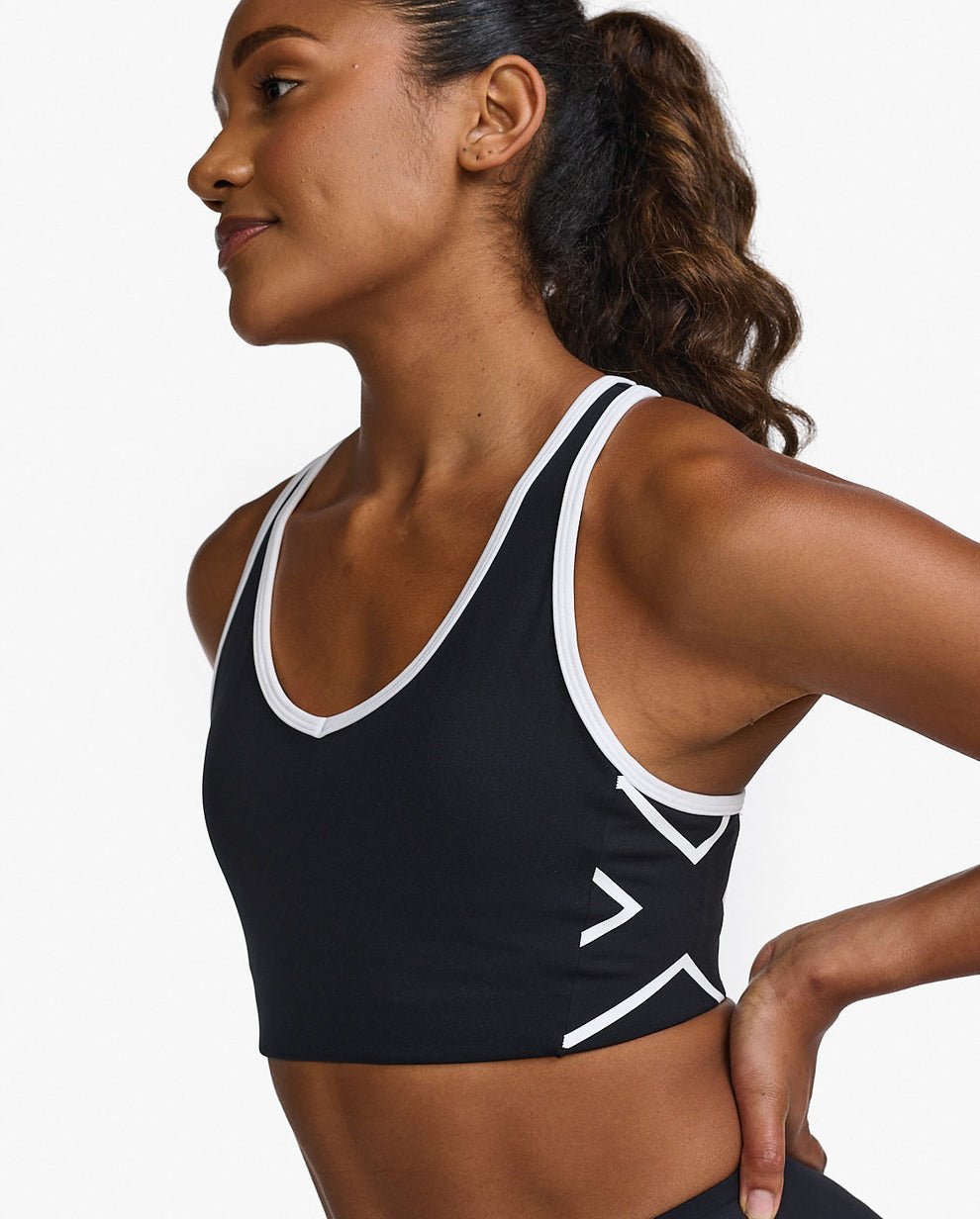 2XU South Africa - Womens Motion Racerback Bra - BLK/WHT