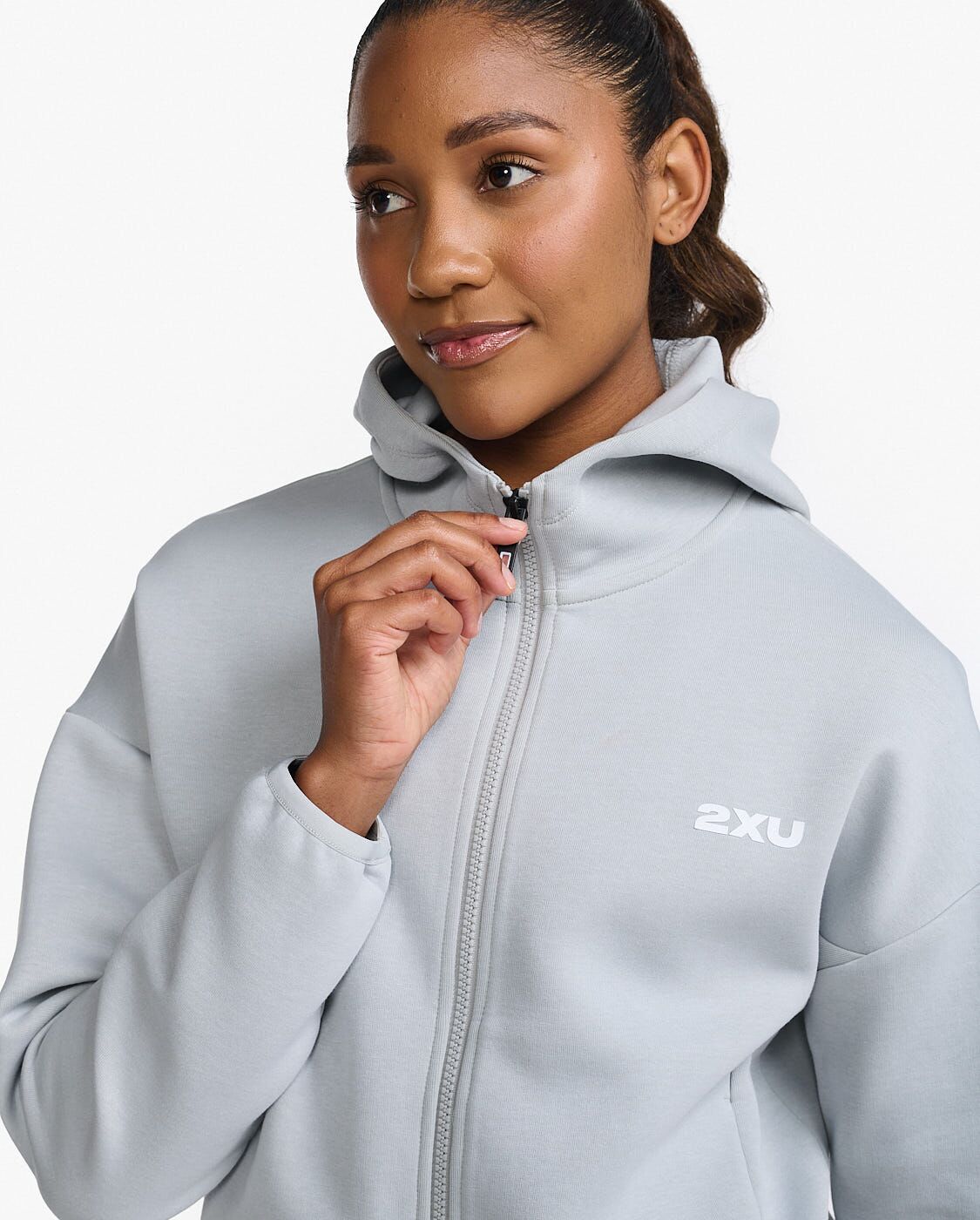 2XU South Africa - Womens Commute Full Zip Hoodie - HBM/WHT