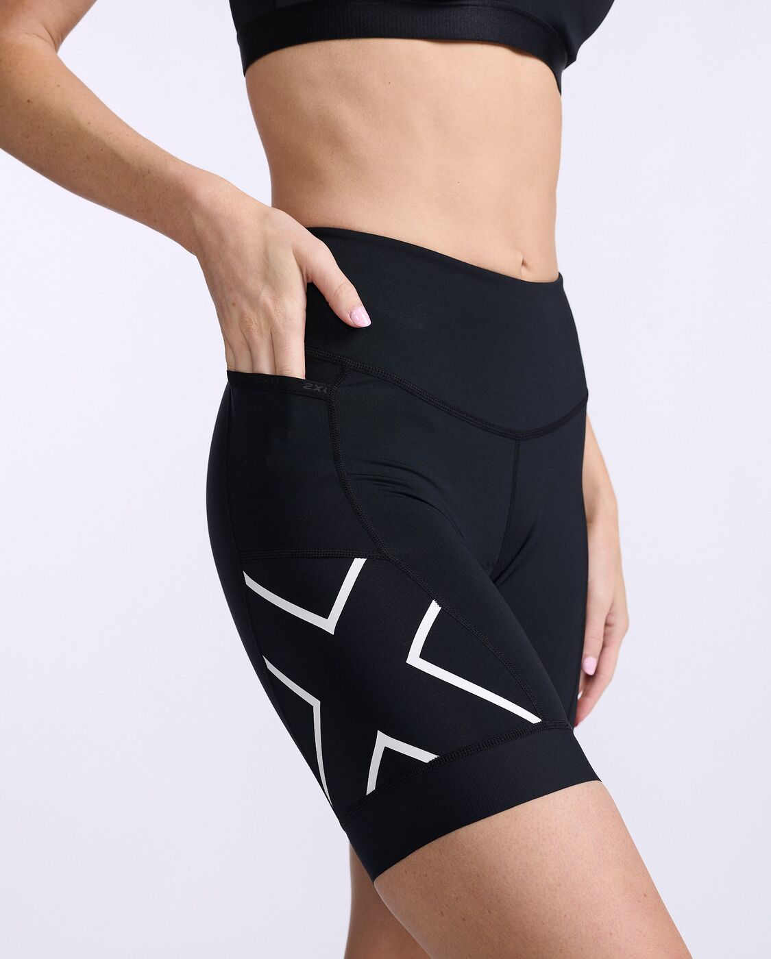 2XU South Africa - Womens Core 7 Inch Tri Short - Black/White